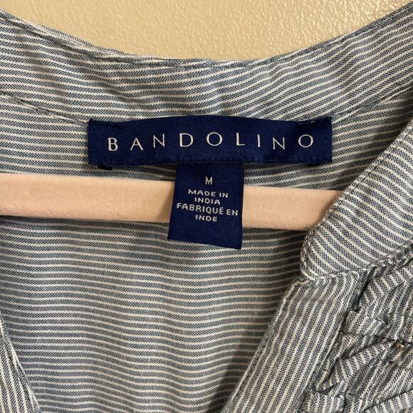 Women’s Bandolino Trinity Roll Tab Long Sleeve Top MOODY BLUE Women's Sz Medium - Picture 5 of 8
